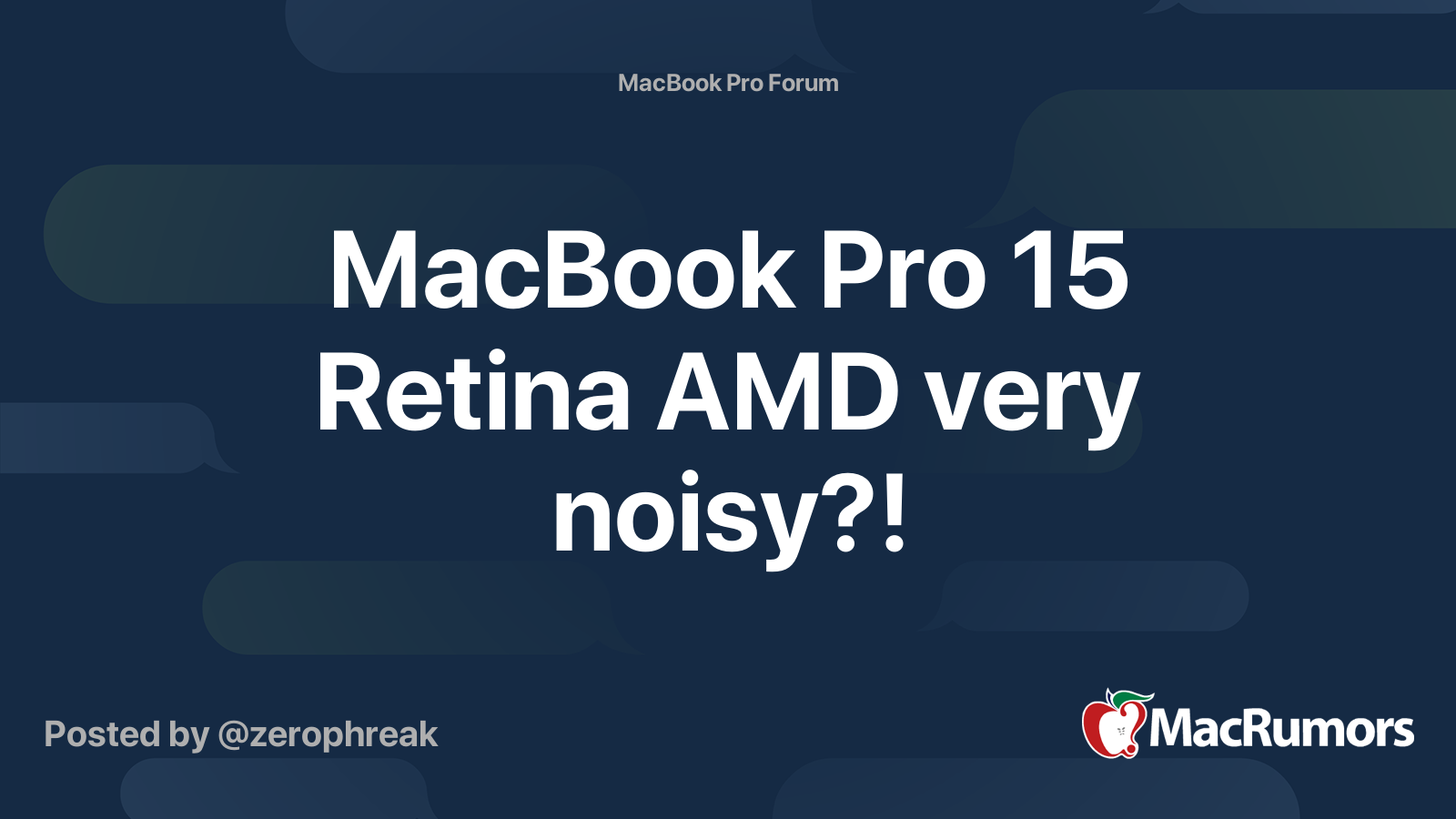 MacBook Pro 15 Retina AMD very noisy?! | MacRumors Forums