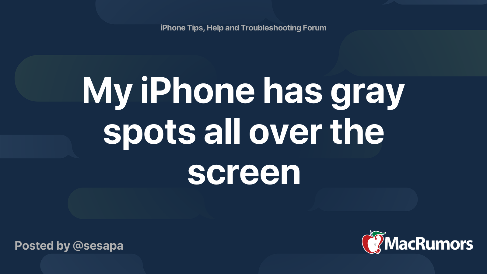 My iPhone has gray spots all over the screen MacRumors Forums