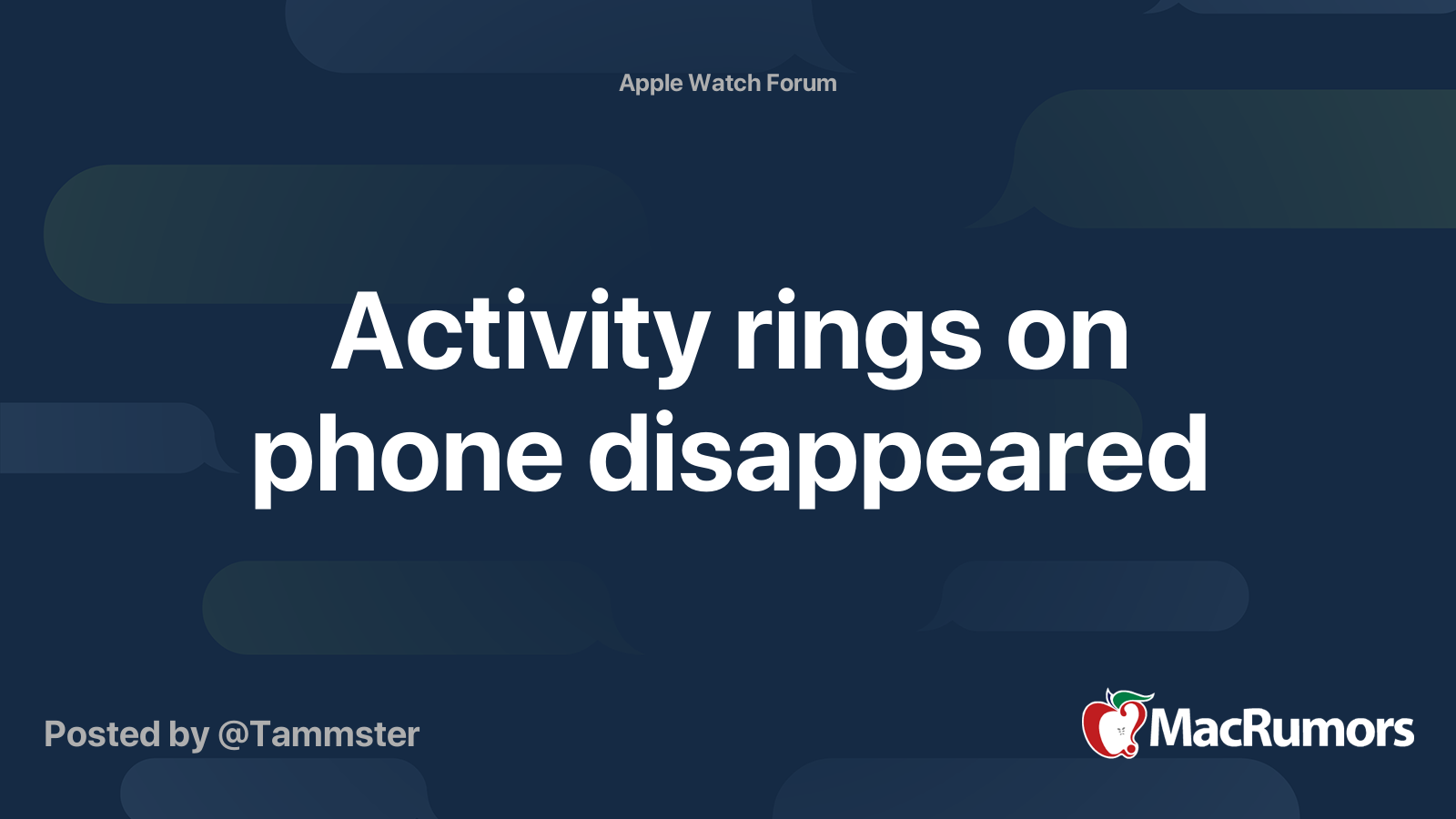 Activity rings on phone disappeared MacRumors Forums