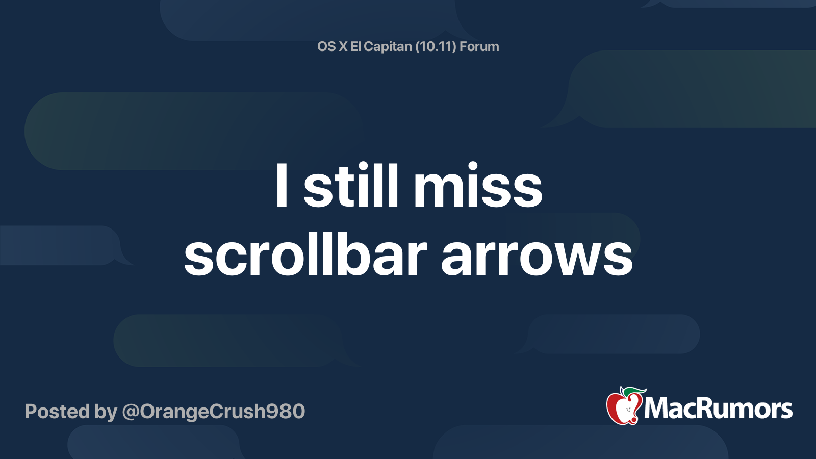 I still miss scrollbar arrows MacRumors Forums