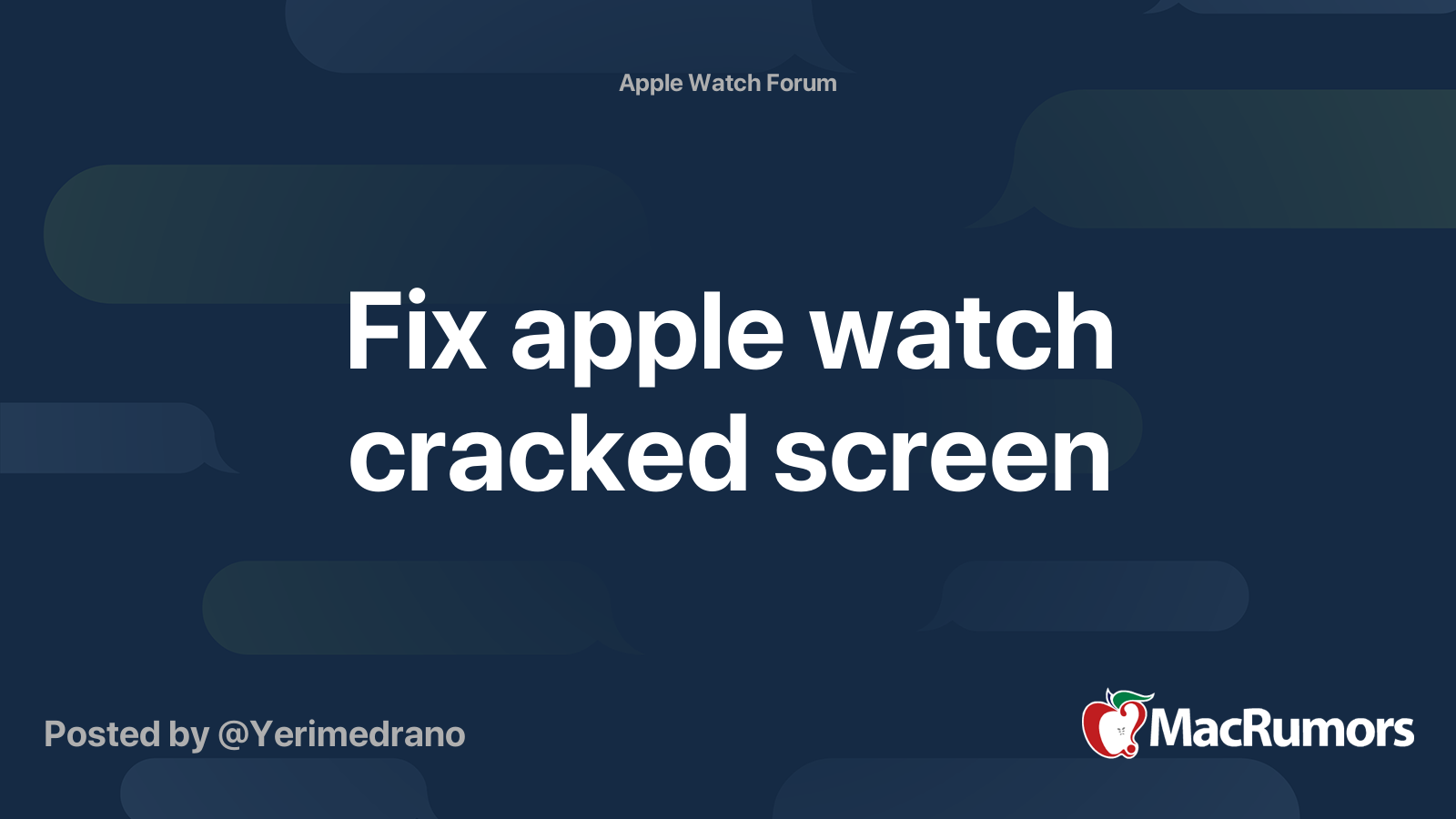 Fix apple watch cracked screen | MacRumors Forums