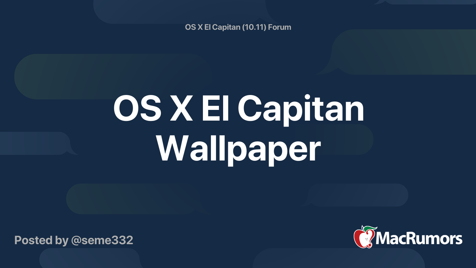 OS X El Capitan Wallpaper | MacRumors Forums