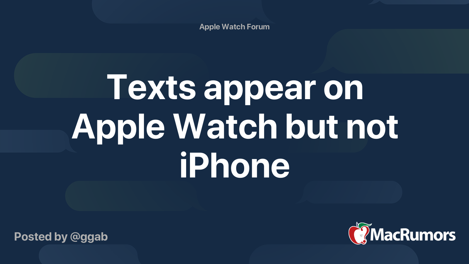 Texts appear on Apple Watch but not iPhone | MacRumors Forums