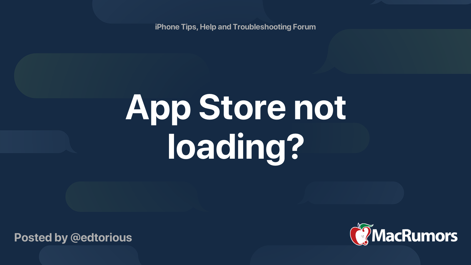 App Store not loading? | MacRumors Forums