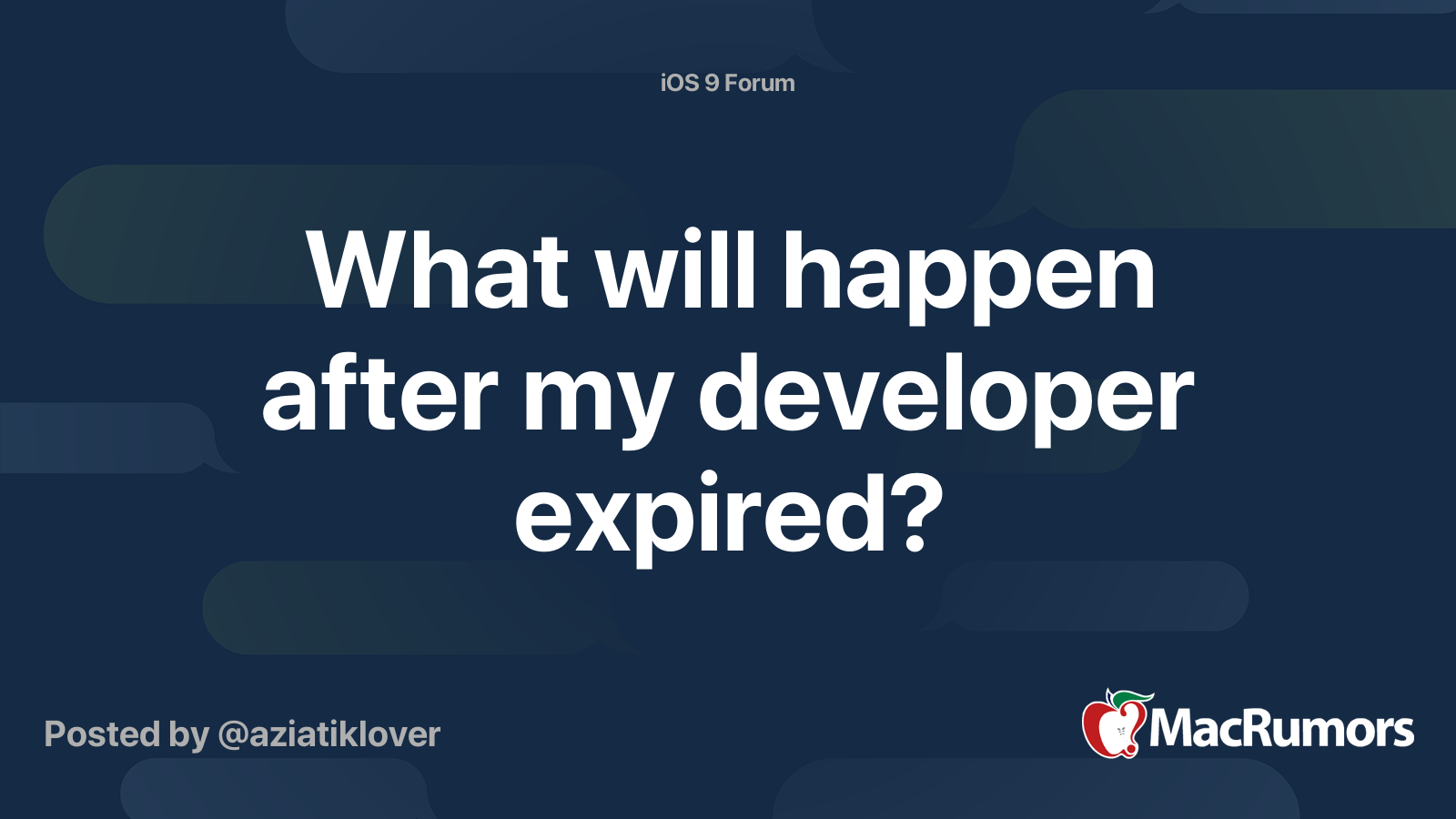 What will happen after my developer expired? MacRumors Forums