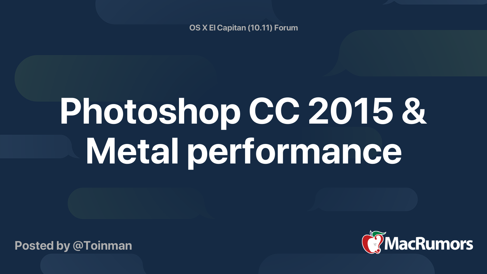 Photoshop Cc 15 Metal Performance Macrumors Forums