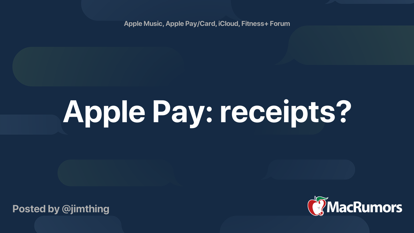 Apple Pay: receipts? | MacRumors Forums