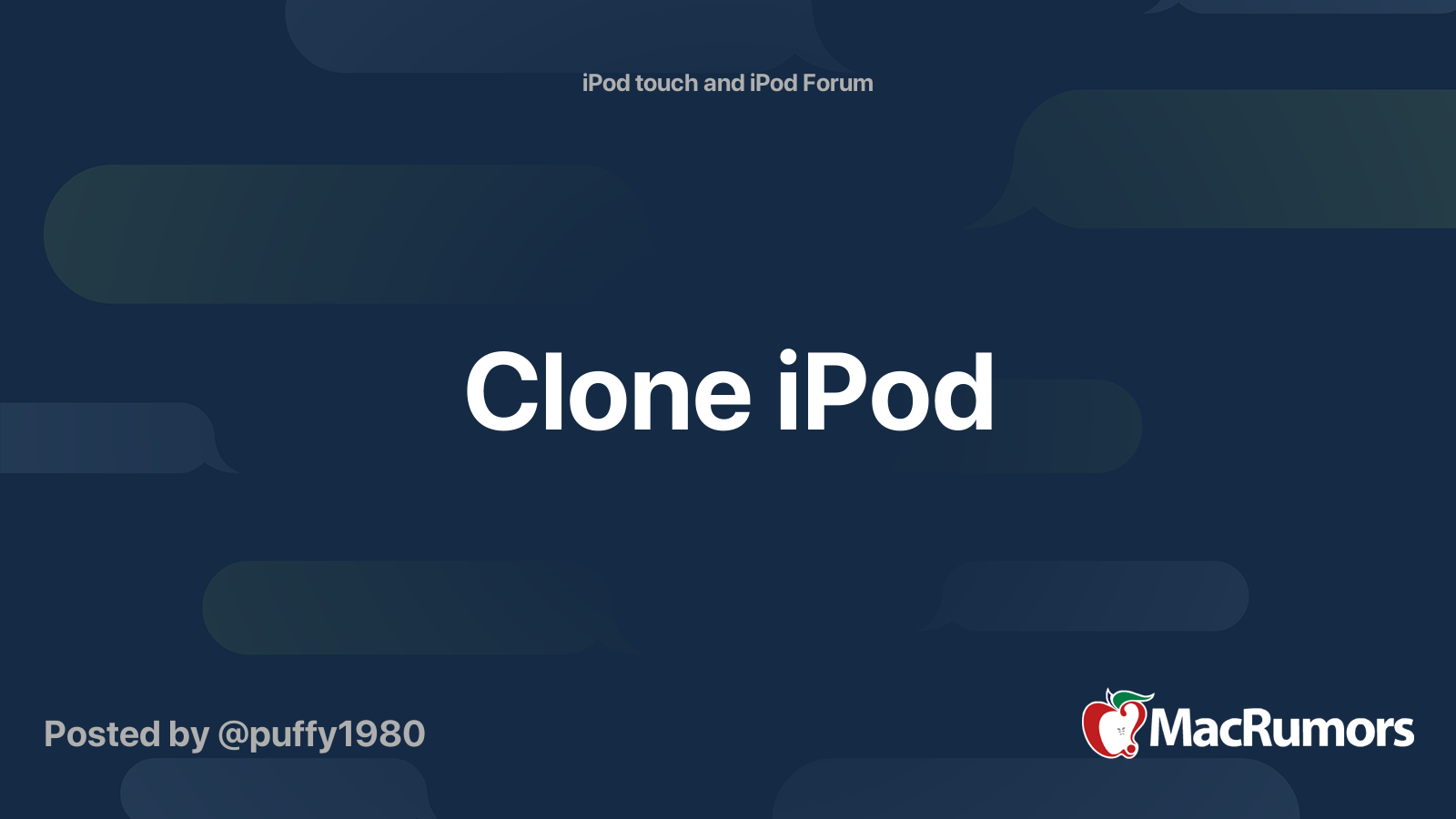 Clone iPod MacRumors Forums