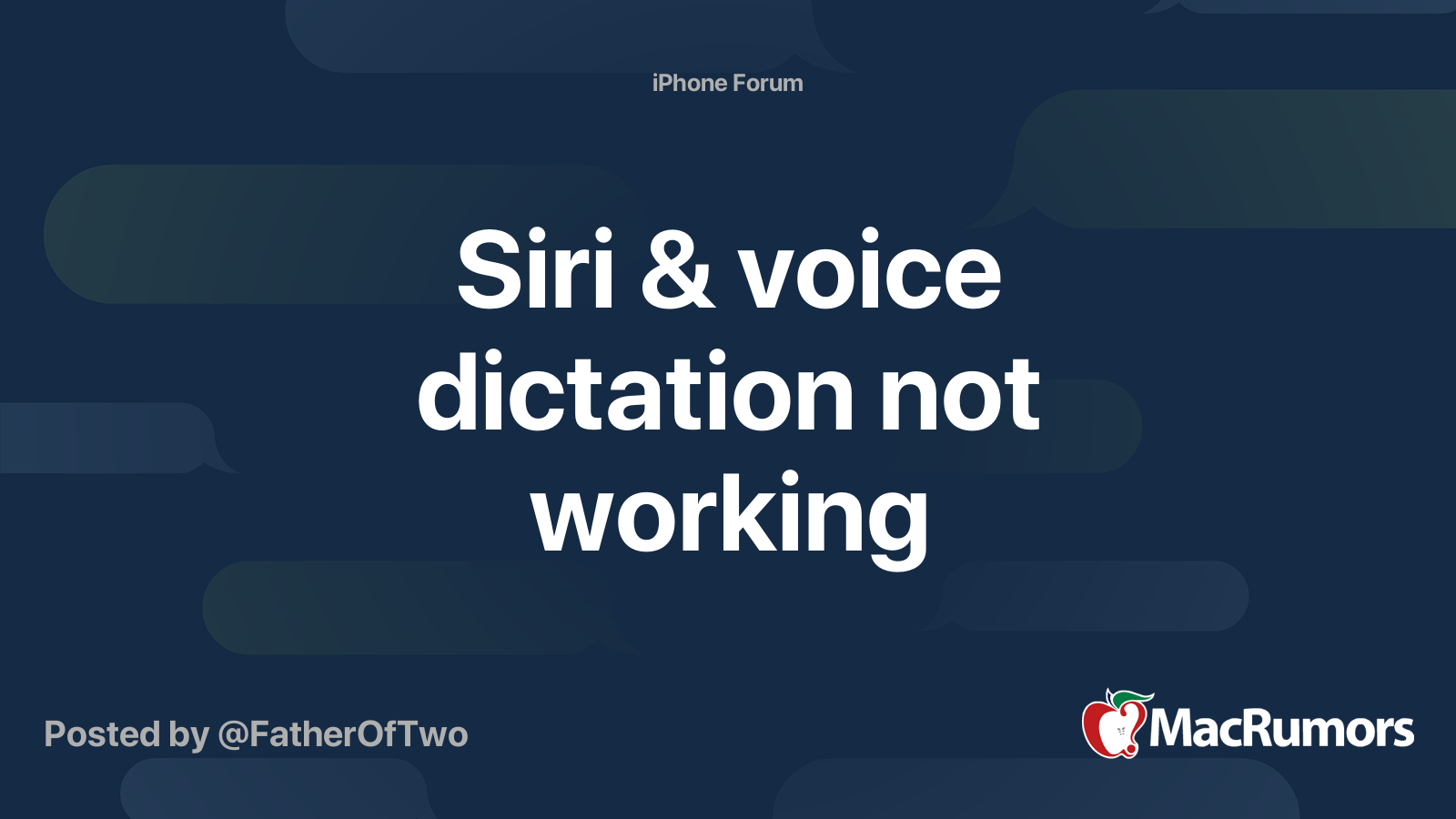 Siri & voice dictation not working MacRumors Forums