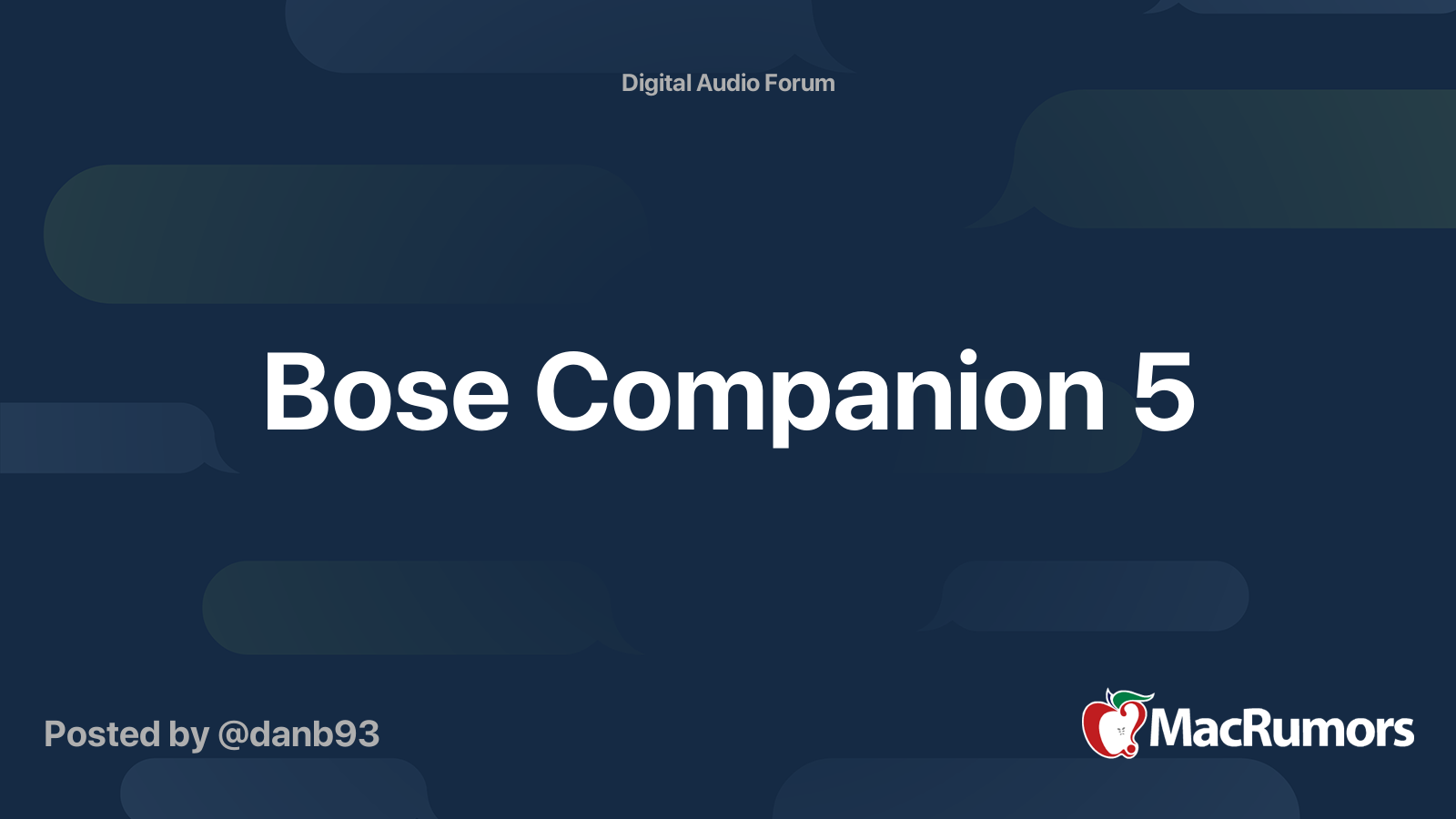 FS: Bose Companion 5 USB Speakers - FM Forums
