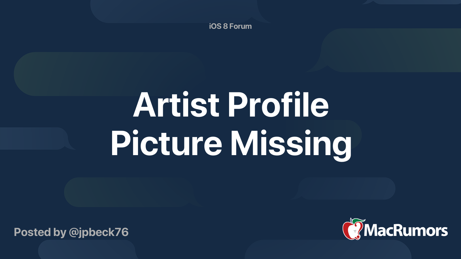 Artist Profile Picture Missing | MacRumors Forums