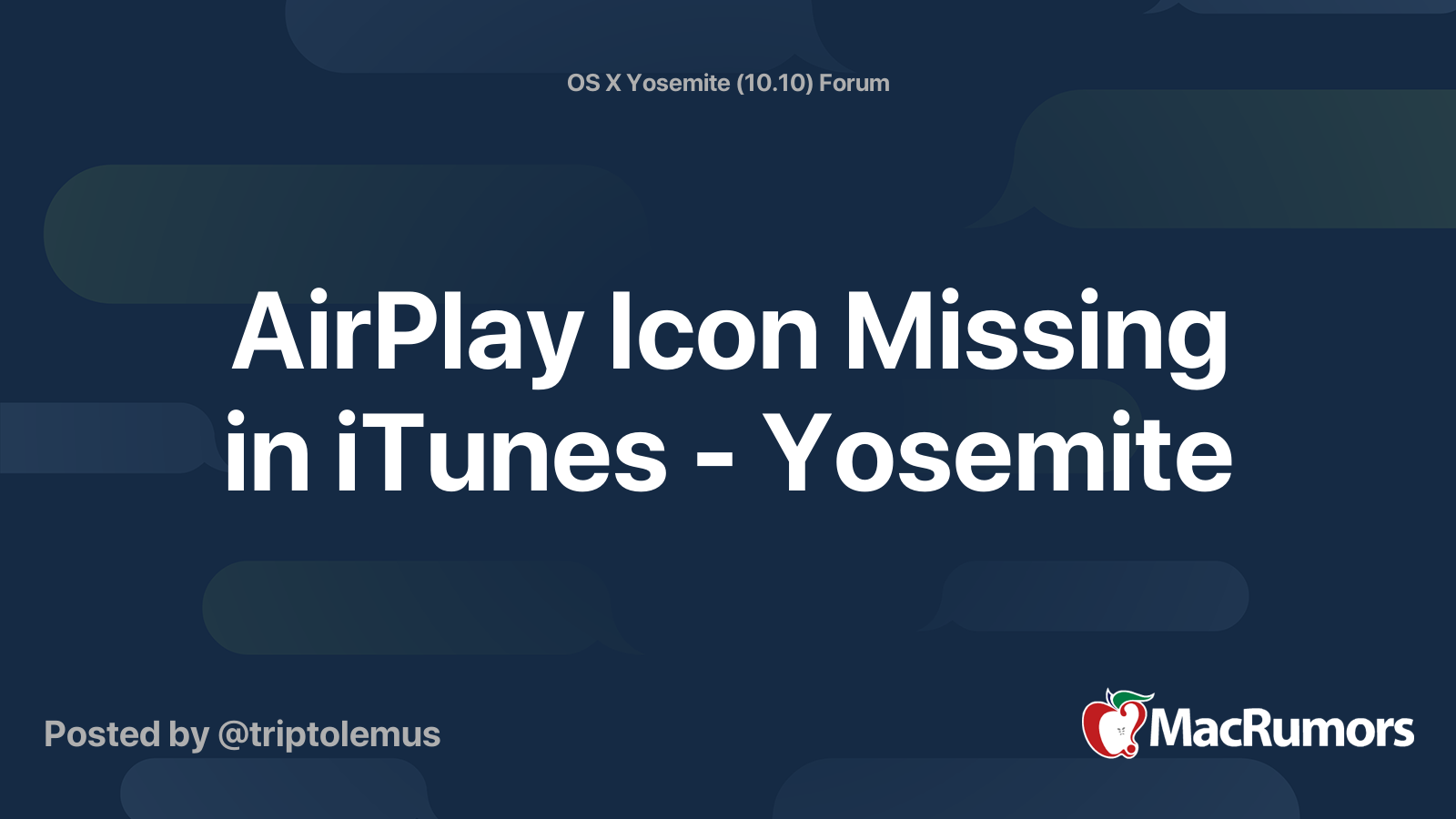 AirPlay Icon Missing in iTunes Yosemite MacRumors Forums