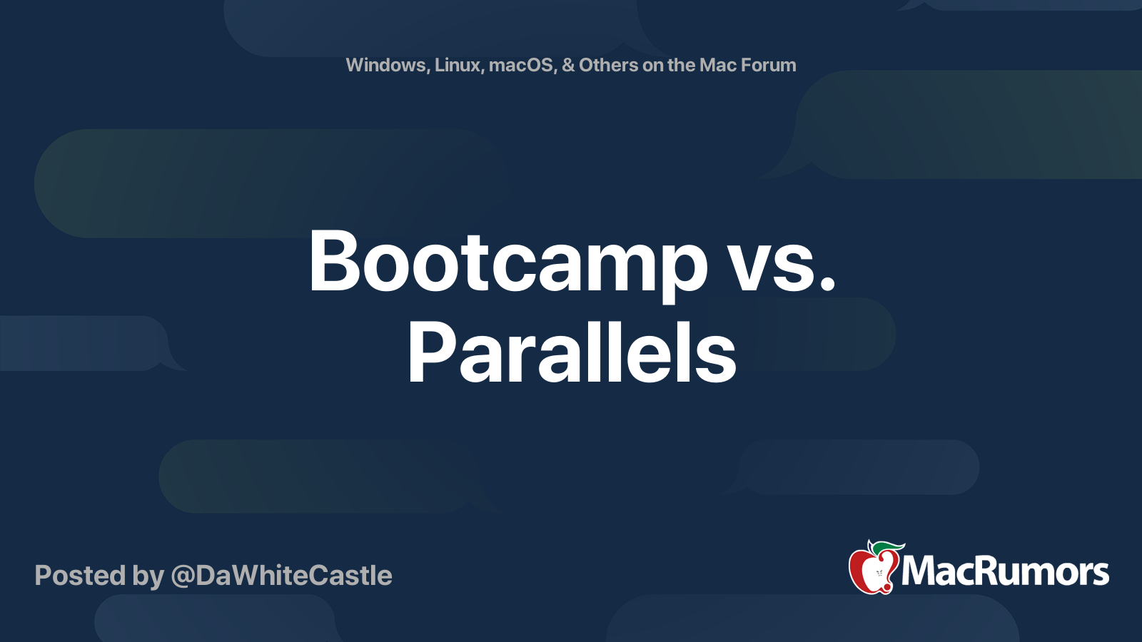 Bootcamp vs. Parallels | MacRumors Forums