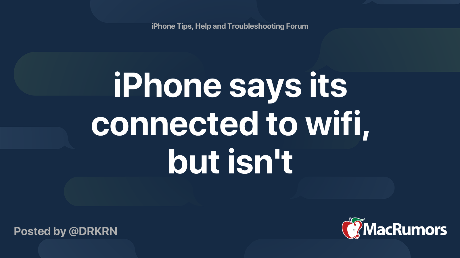 iPhone says its connected to wifi, but isn't | MacRumors Forums