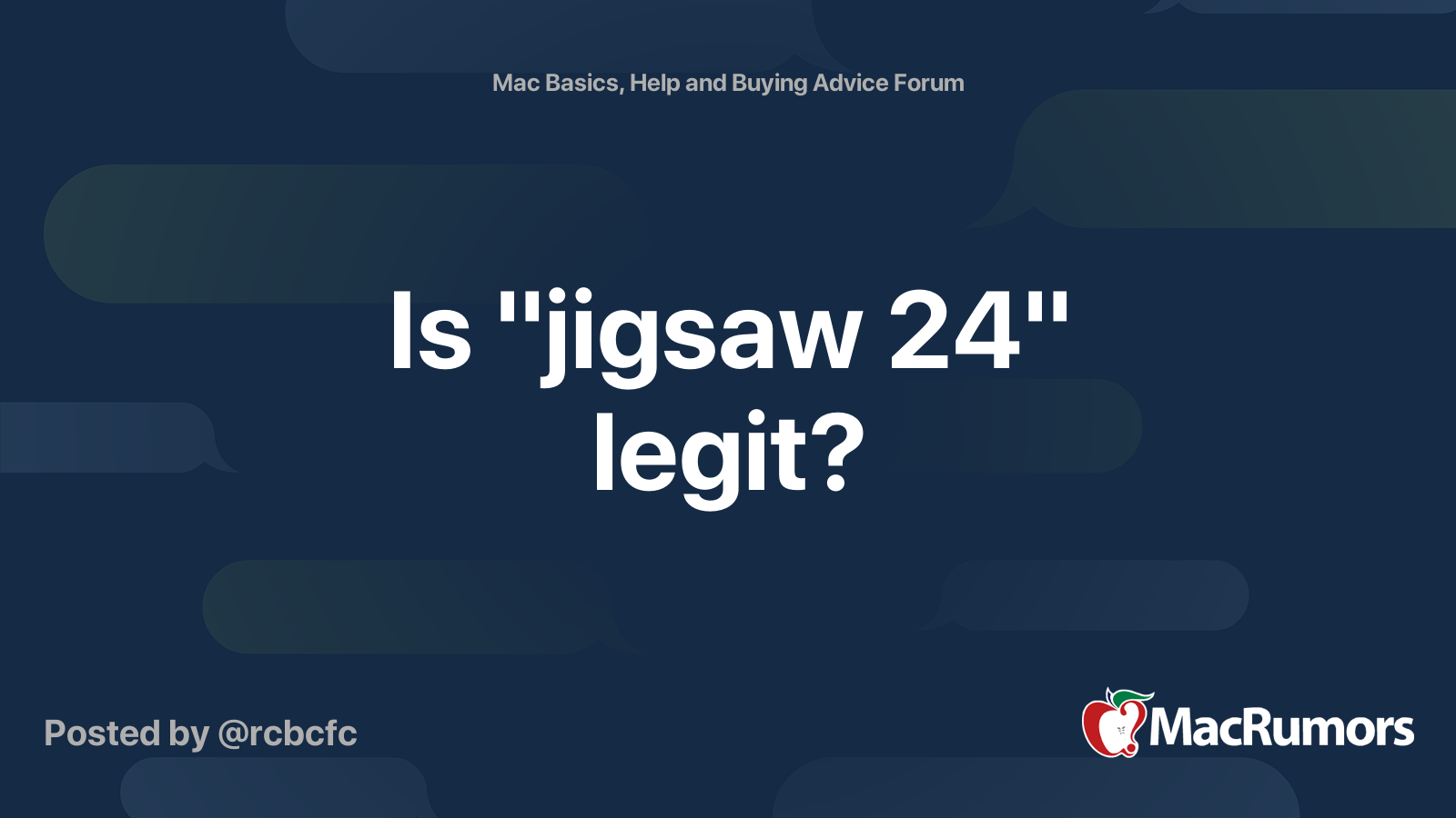 Is "jigsaw 24" legit? MacRumors Forums