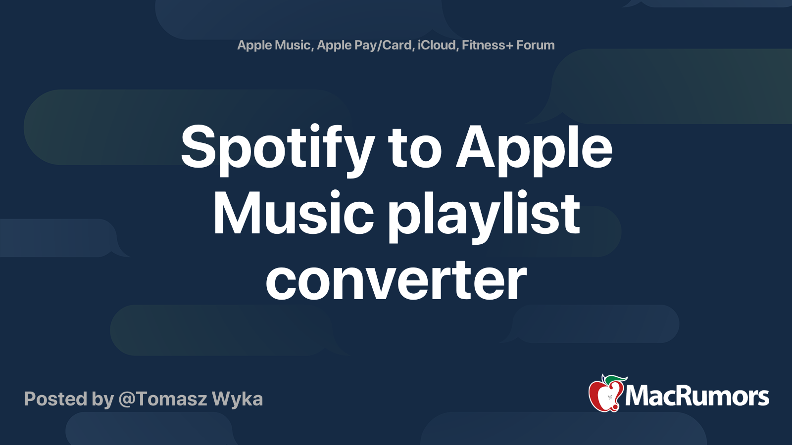 Spotify To Apple Music Playlist Converter MacRumors Forums