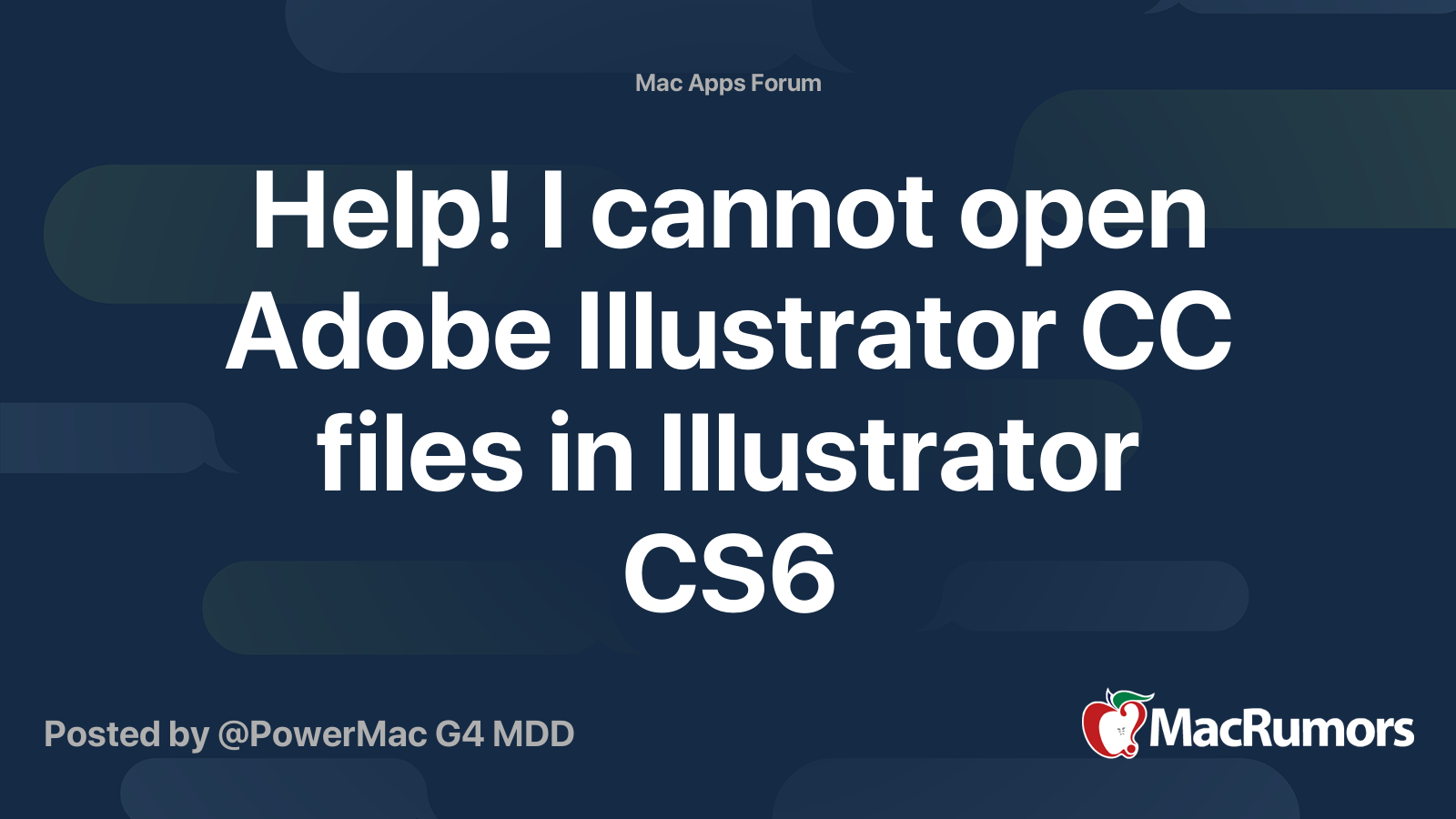 Help I Cannot Open Adobe Illustrator Cc Files In Illustrator Cs6 Macrumors Forums