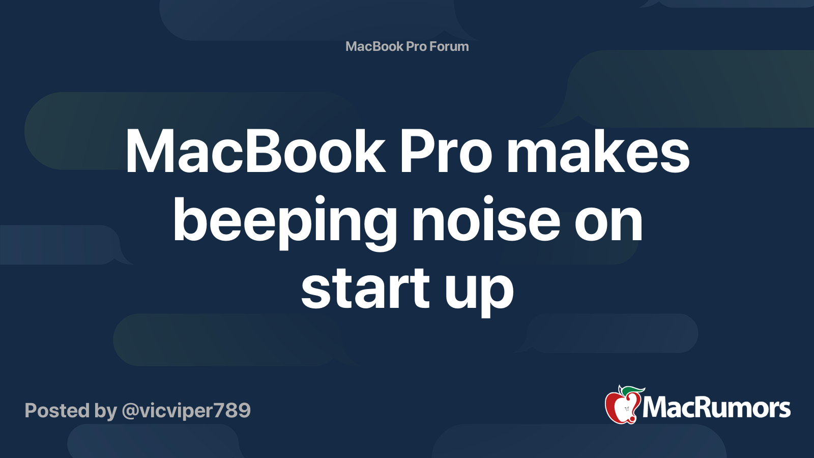 MacBook Pro makes beeping noise on start up MacRumors Forums