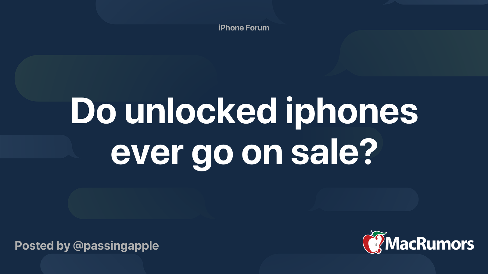 Do unlocked iphones ever go on sale? MacRumors Forums