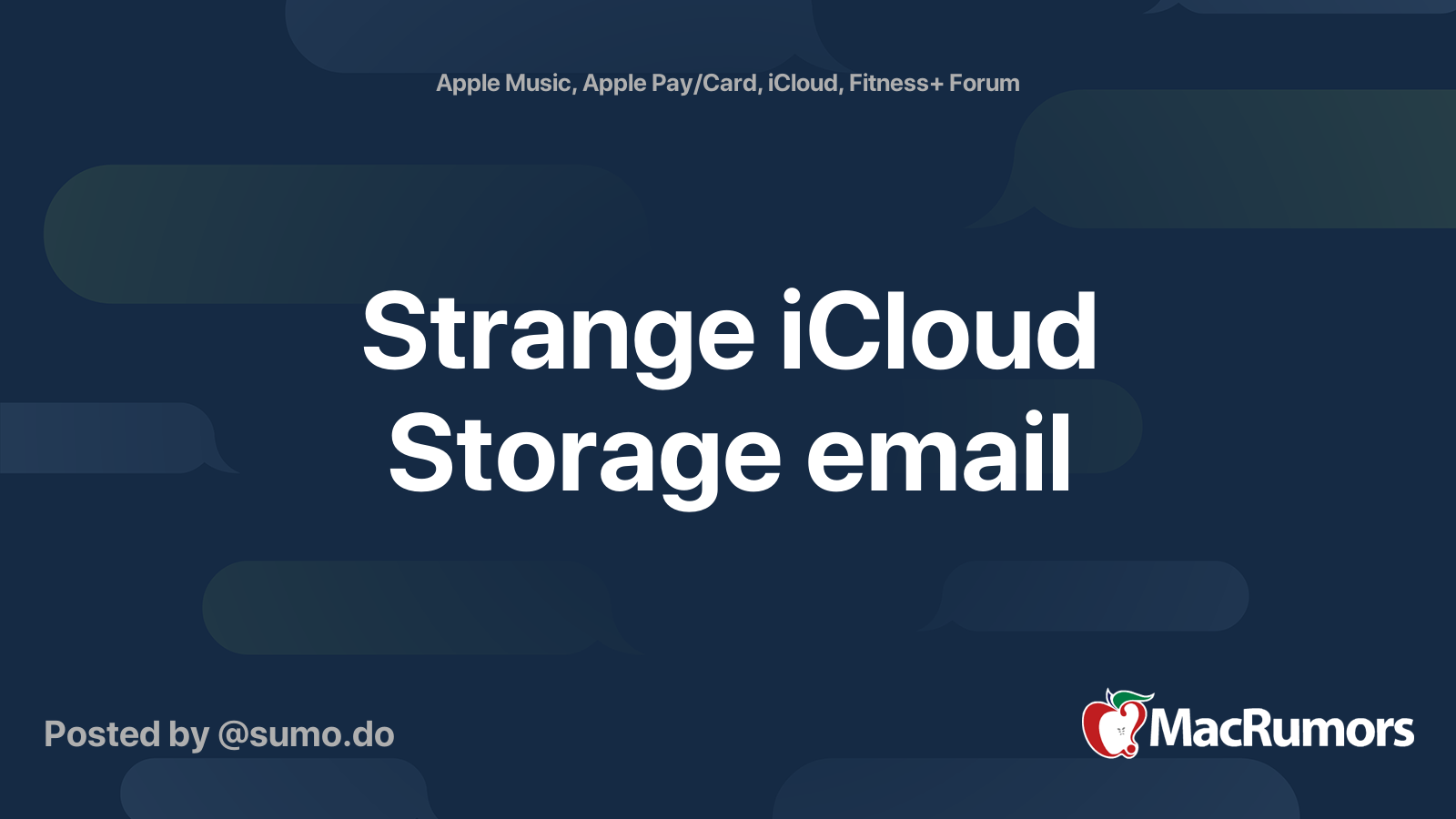 Strange iCloud Storage email MacRumors Forums