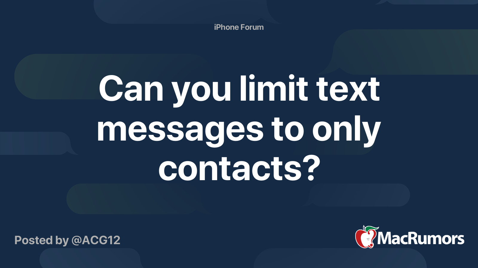 only allow text messages from contacts iphone