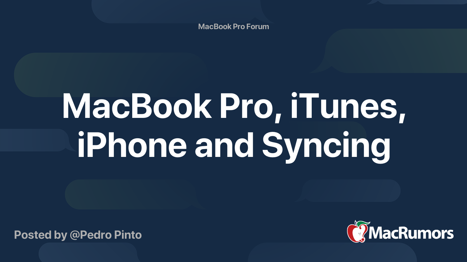 MacBook Pro, iTunes, iPhone and Syncing MacRumors Forums