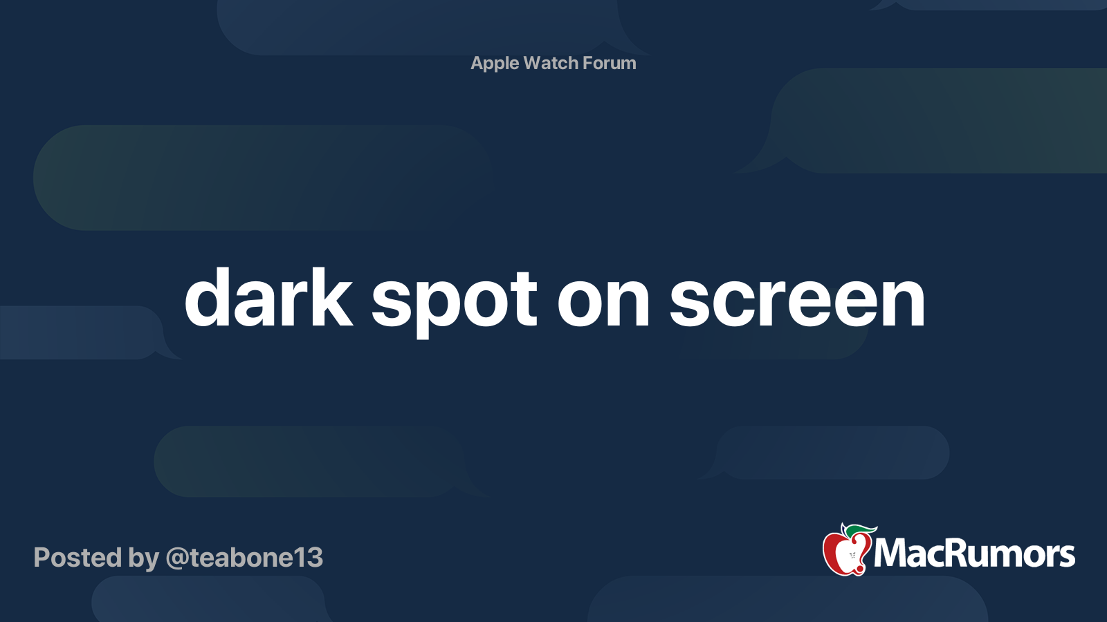 dark spot on screen MacRumors Forums