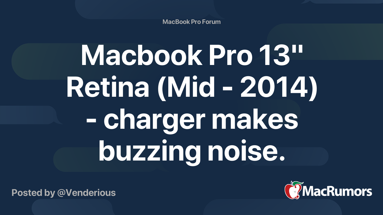 Macbook Pro 13'' Retina (Mid 2014) charger makes buzzing noise