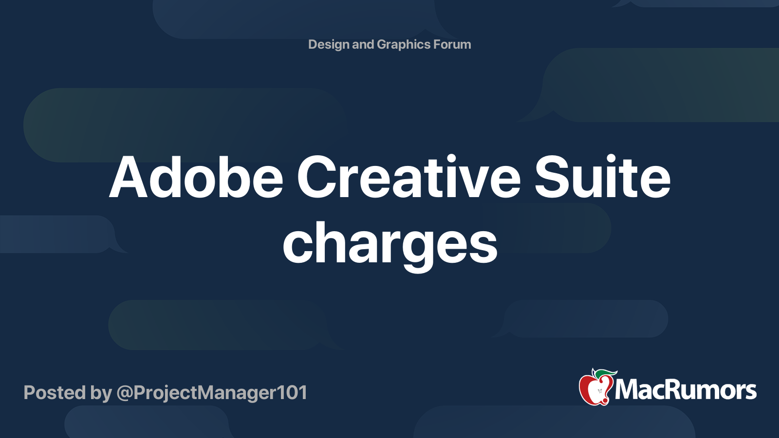 Adobe Creative Suite charges | MacRumors Forums