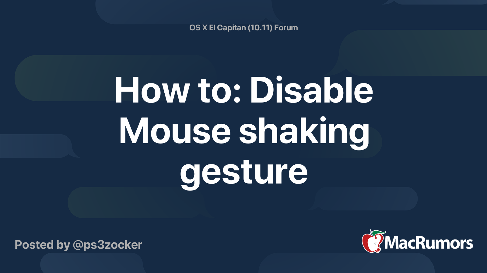How to Disable Mouse shaking gesture MacRumors Forums