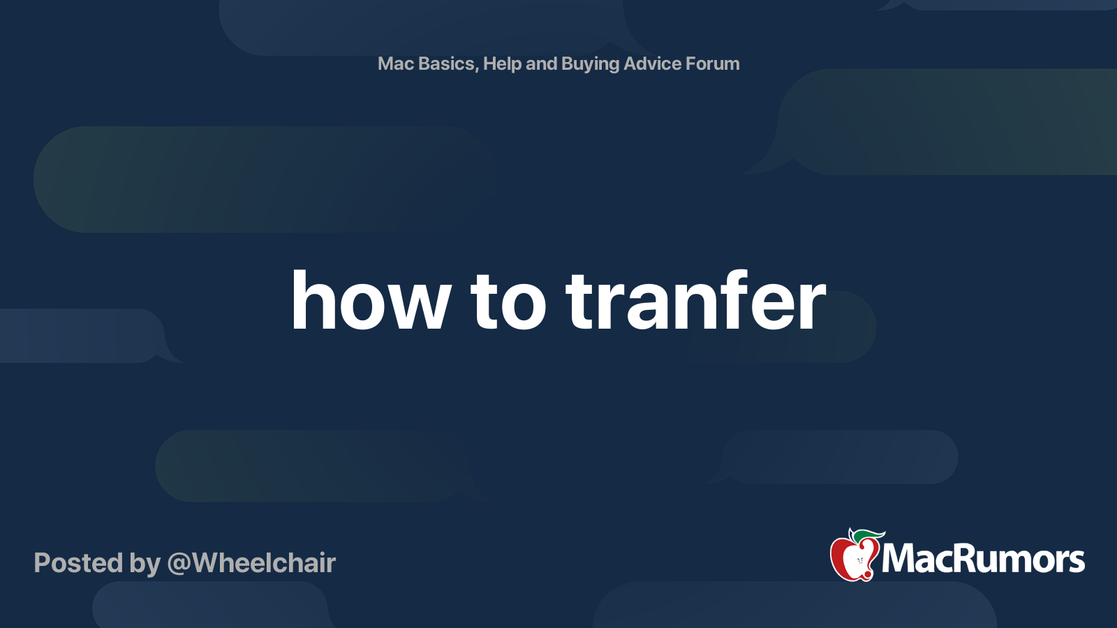 how to tranfer MacRumors Forums