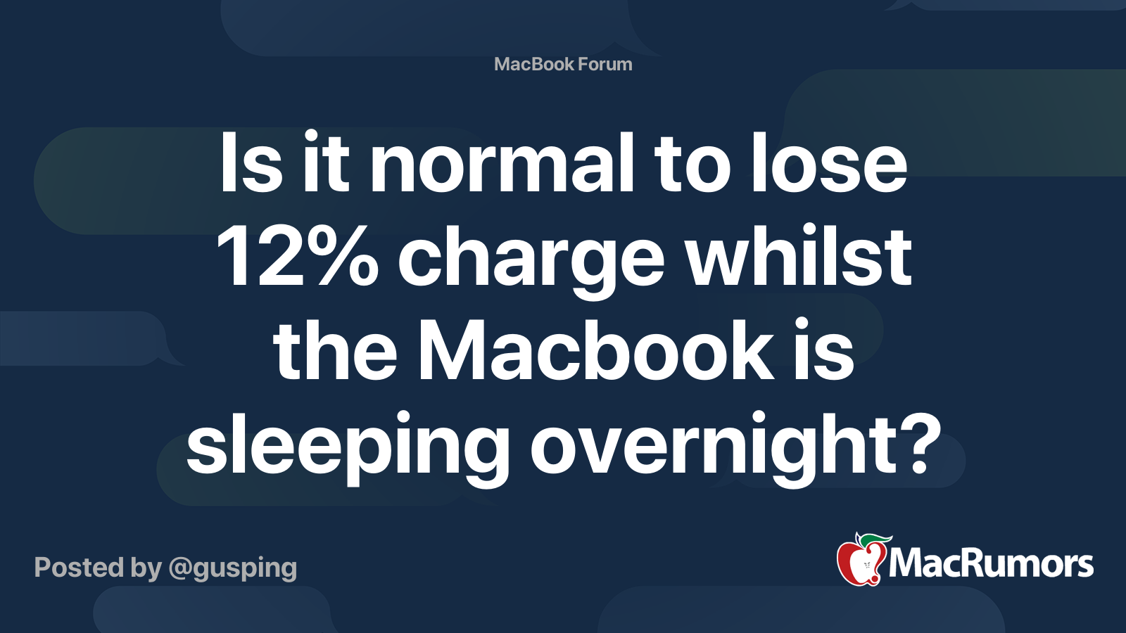 Is it normal to lose 12 charge whilst the Macbook is sleeping