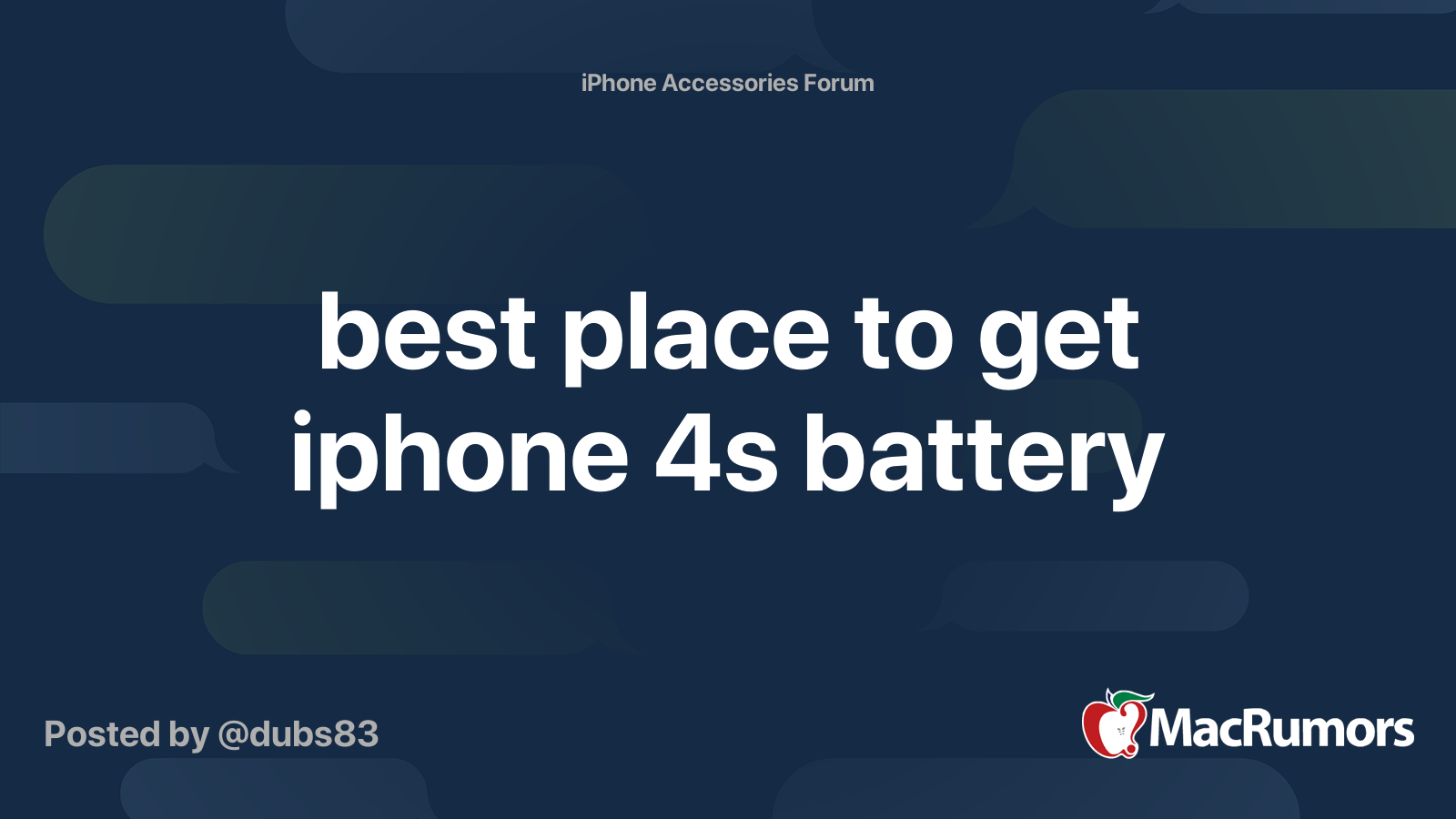 best place to get iphone 4s battery MacRumors Forums
