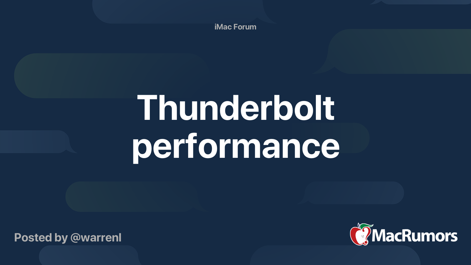 Thunderbolt performance | MacRumors Forums