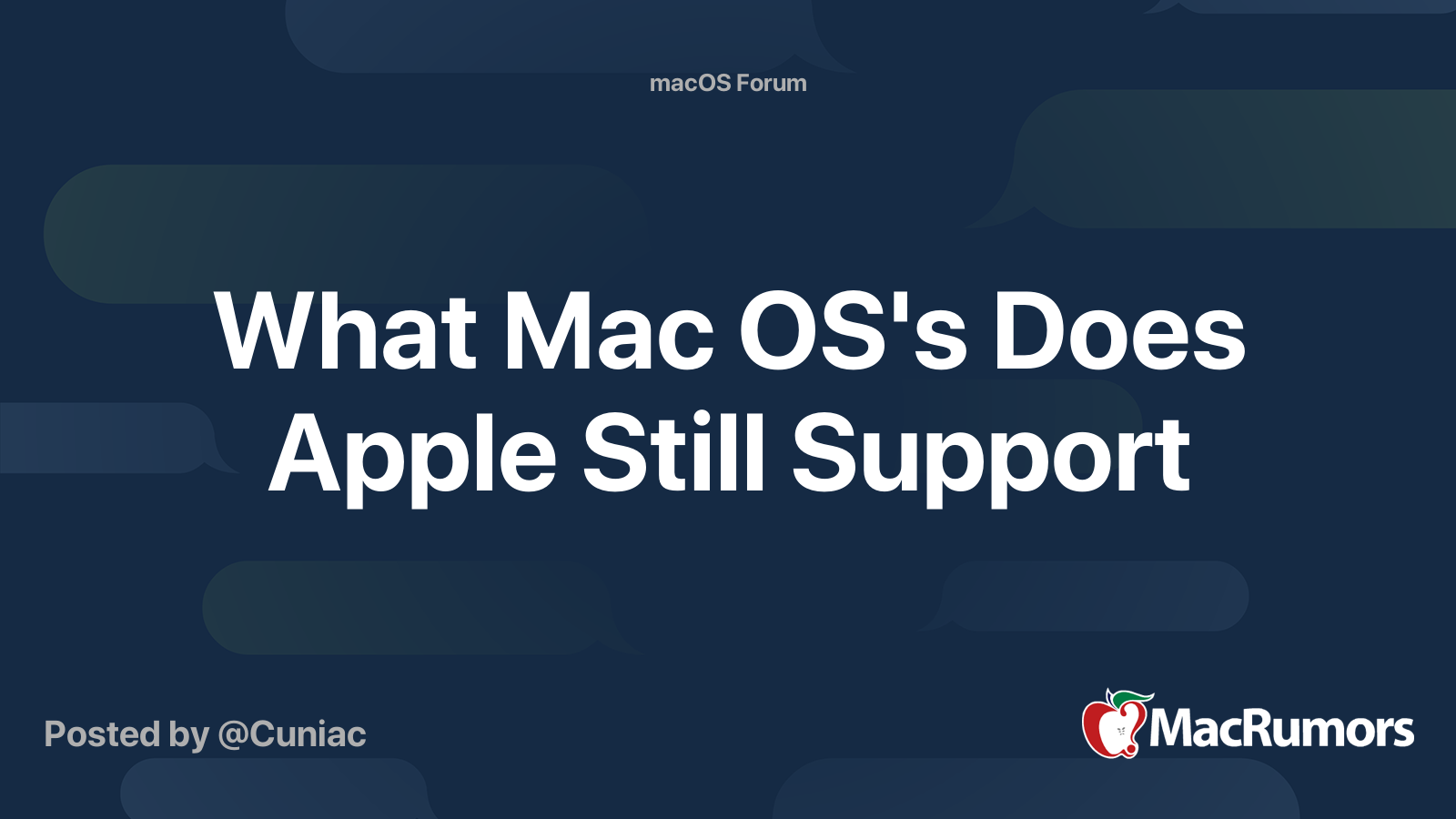 What Mac OS's Does Apple Still Support MacRumors Forums