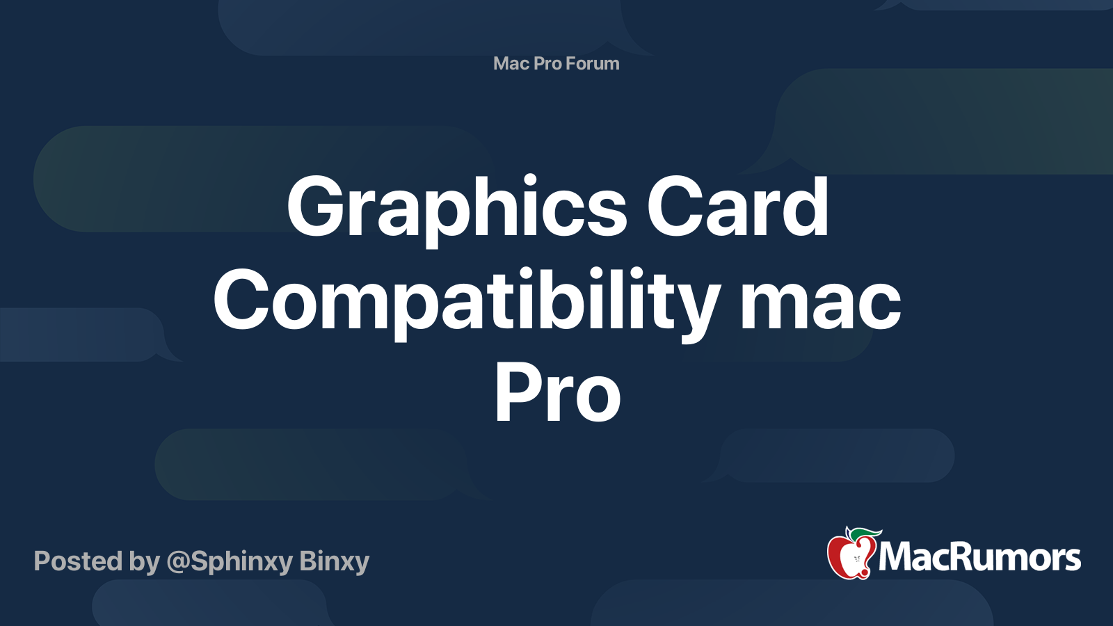 Graphics Card Compatibility mac Pro | MacRumors Forums