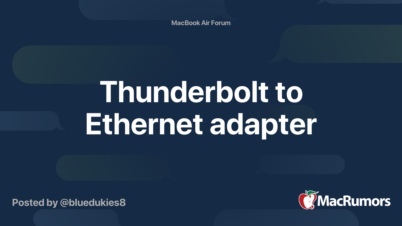 Thunderbolt to adapter MacRumors Forums