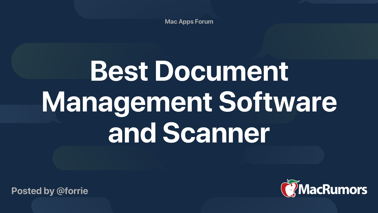 Best Document Management Software And Scanner Macrumors Forums