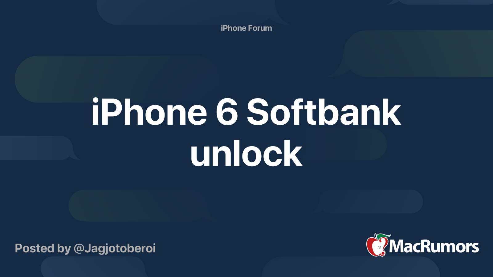 Iphone 6 Softbank Unlock Macrumors Forums