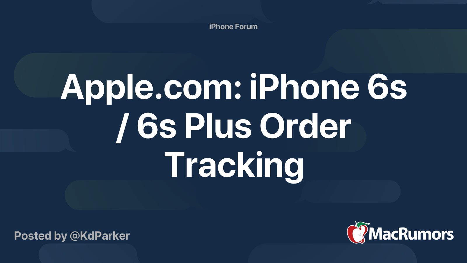 Apple.com: iPhone 6s / 6s Plus Order Tracking | MacRumors Forums