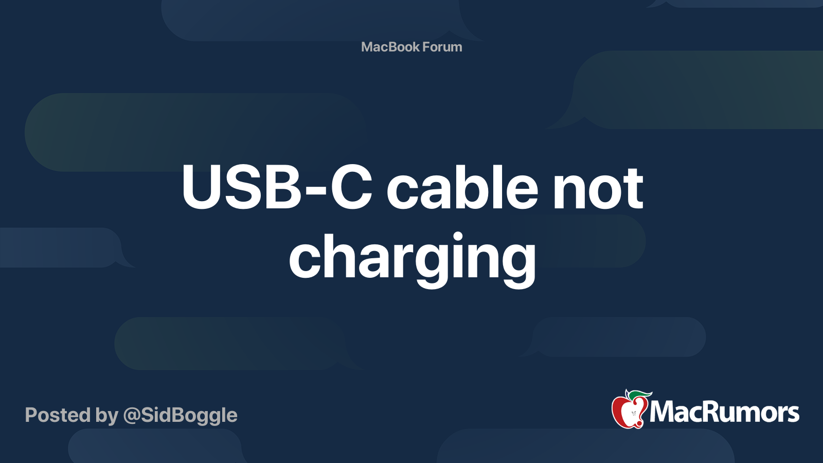 USBC cable not charging MacRumors Forums