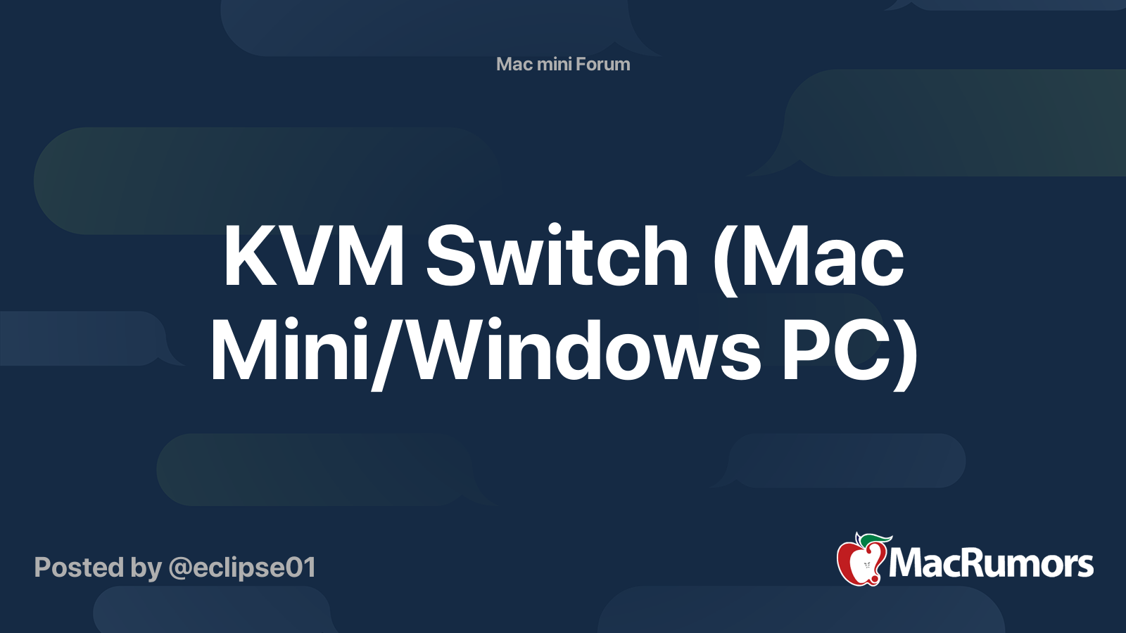 KVM Switch (Mac Mini/Windows PC) MacRumors Forums