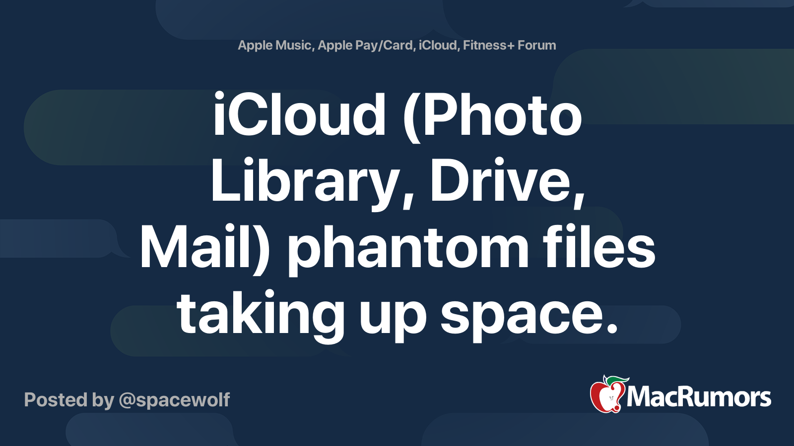 iCloud (Photo Library, Drive, Mail) phantom files taking up space