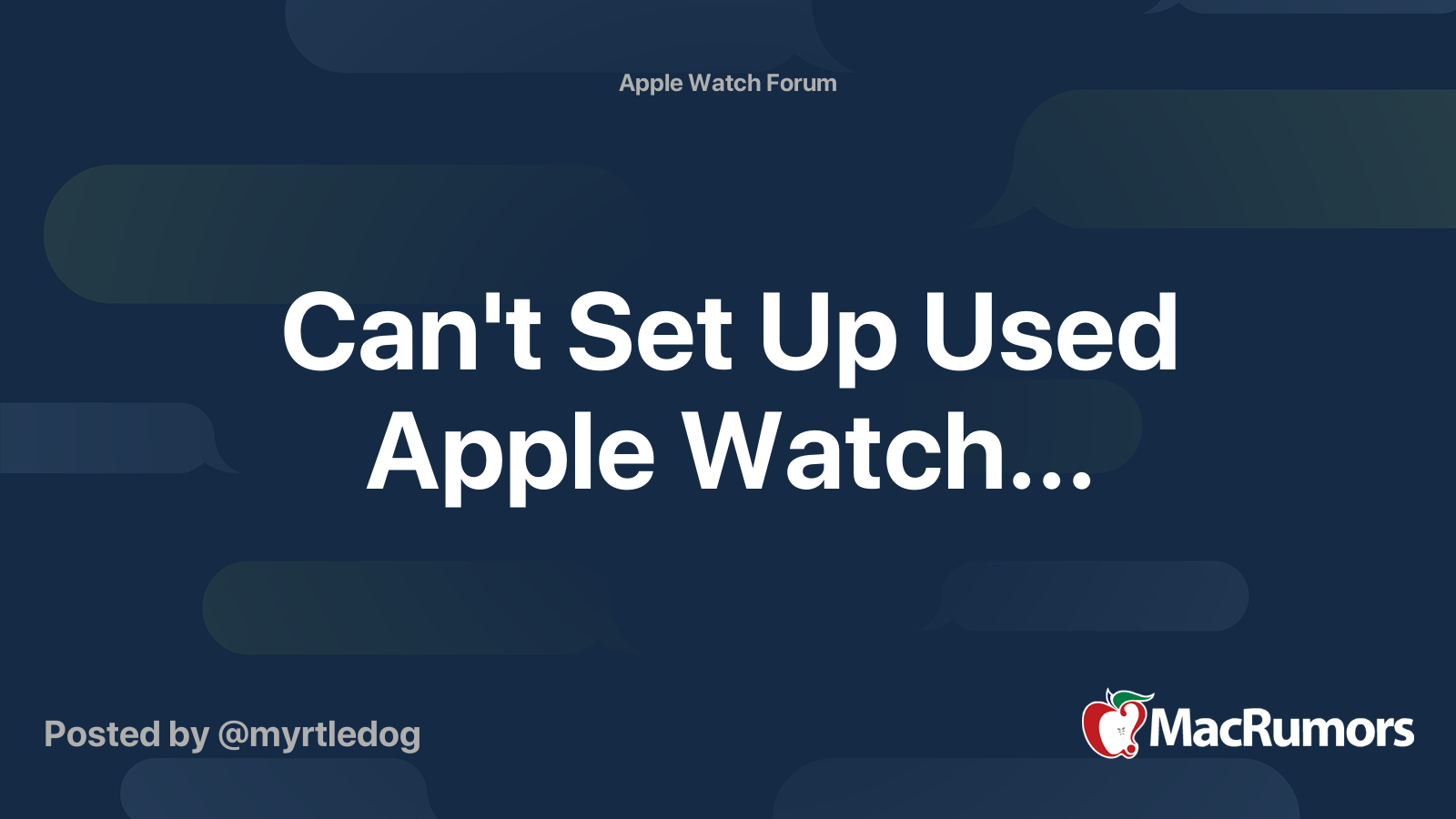cannot set up apple watch