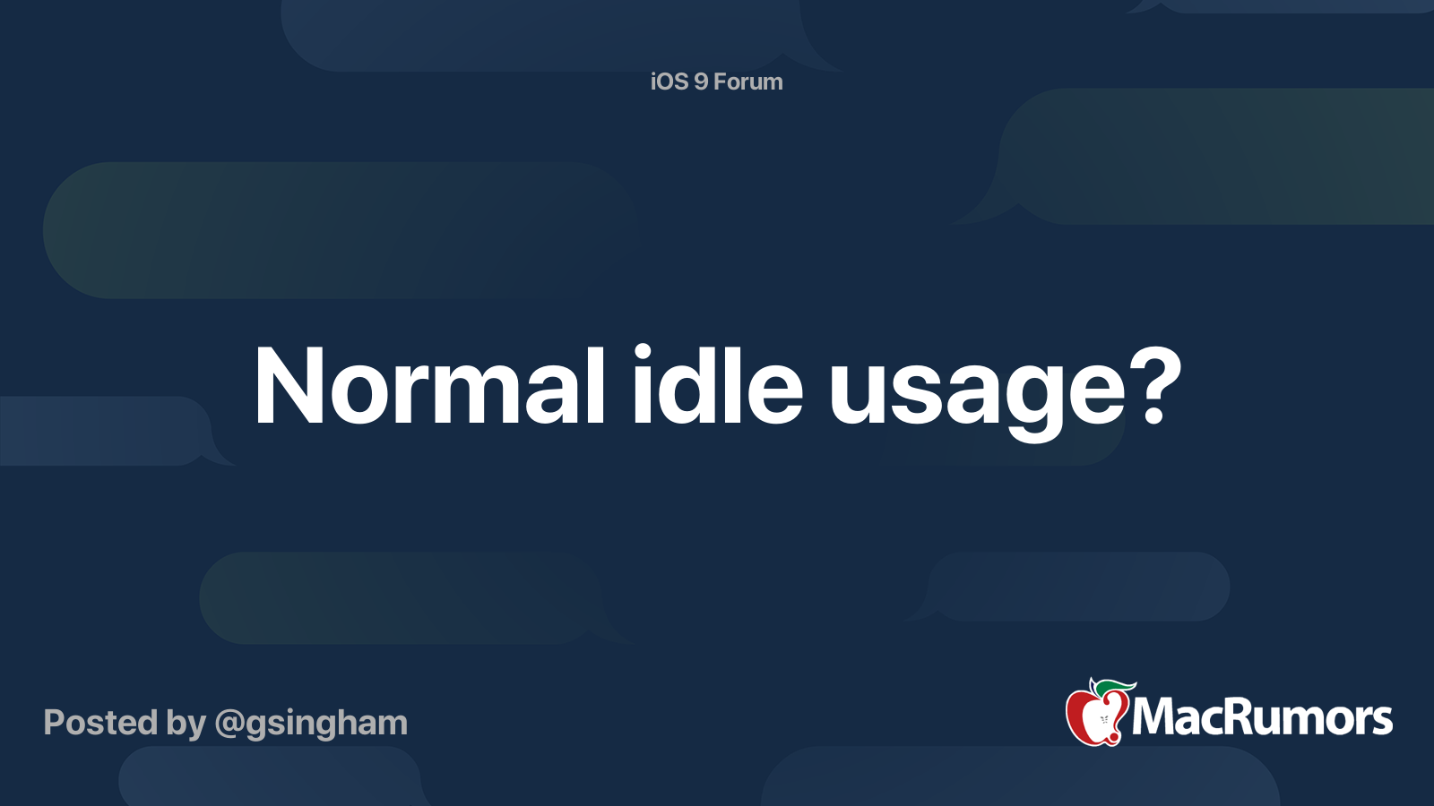 Normal idle usage? | MacRumors Forums