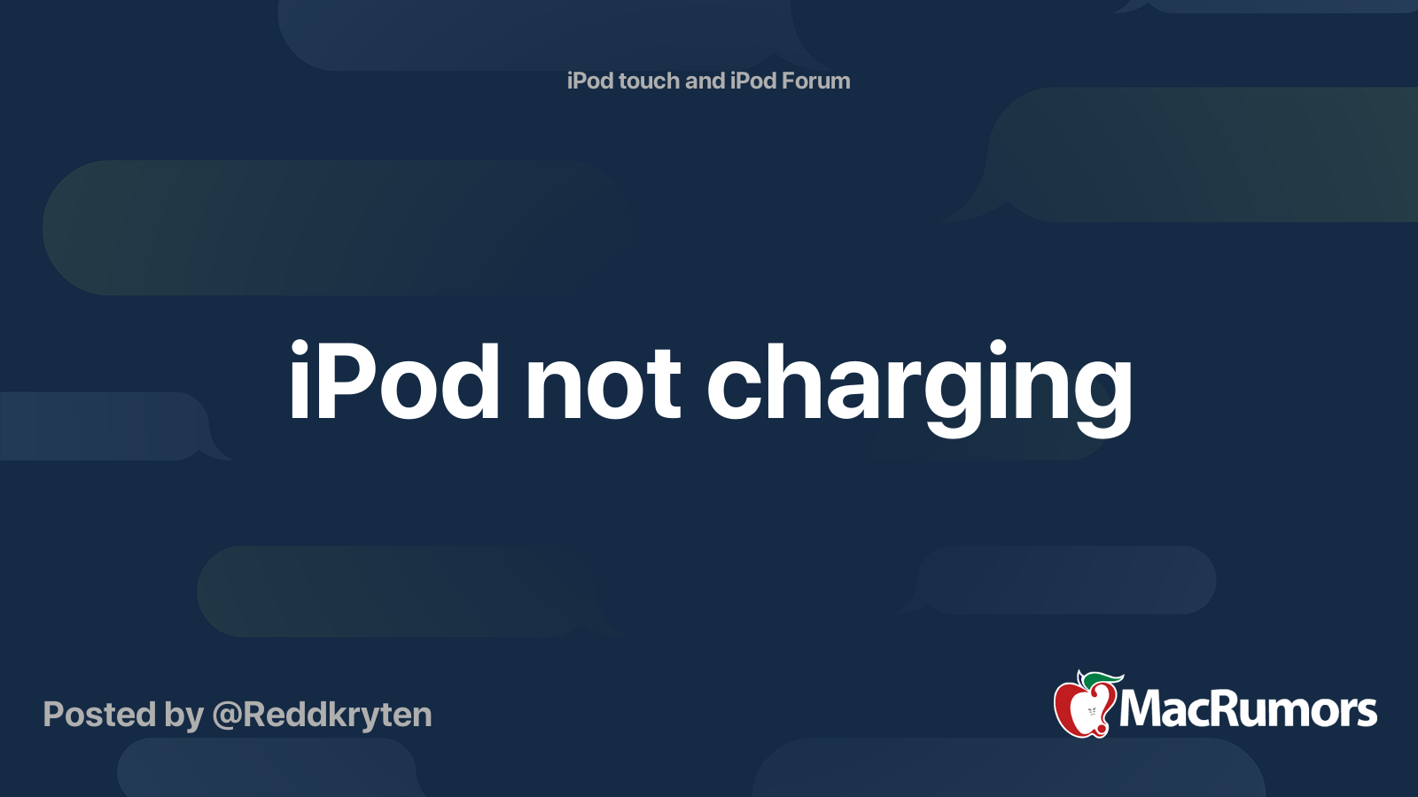 iPod not charging | MacRumors Forums