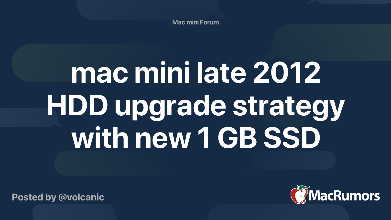 mac mini late 2012 HDD upgrade strategy with new 1 GB SSD | MacRumors ...