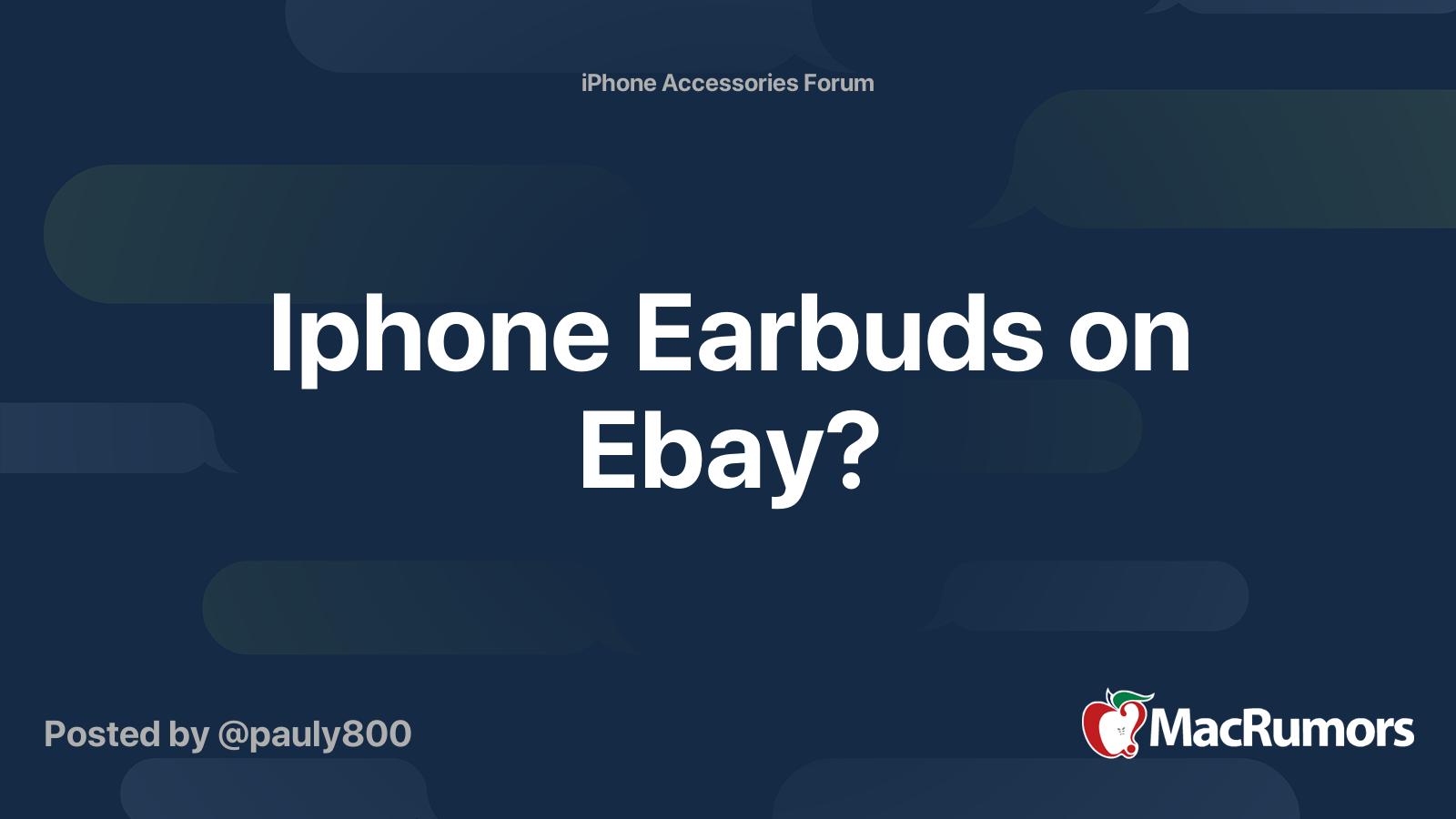Iphone Earbuds on Ebay? MacRumors Forums