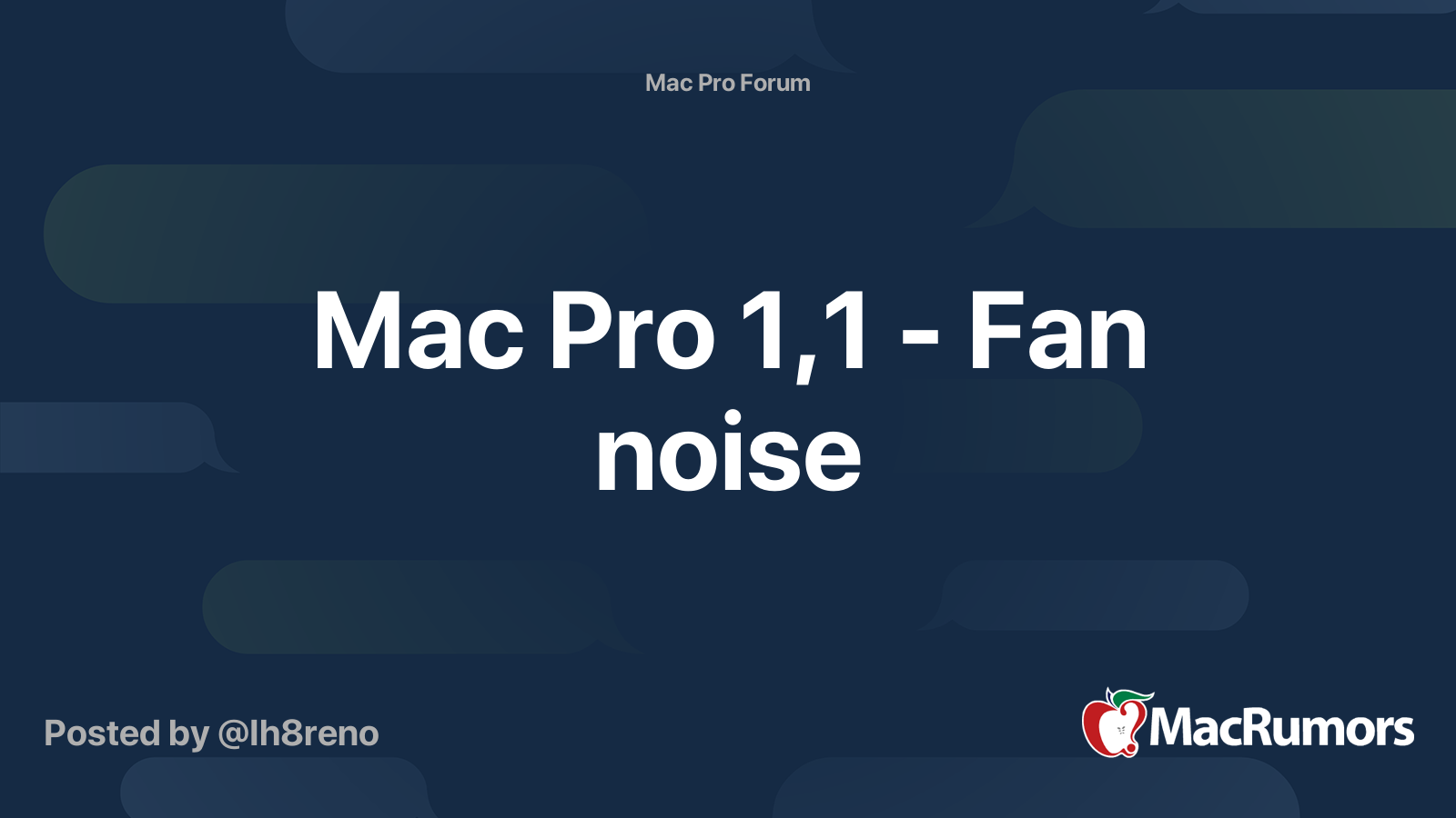 Mac Pro 1,1 Fan noise MacRumors Forums