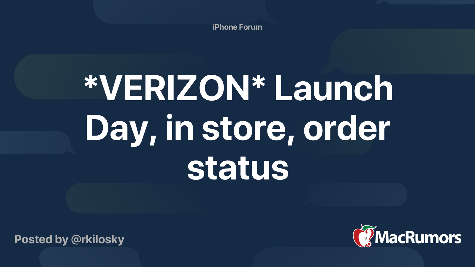 *VERIZON* Launch Day, in store, order status MacRumors Forums